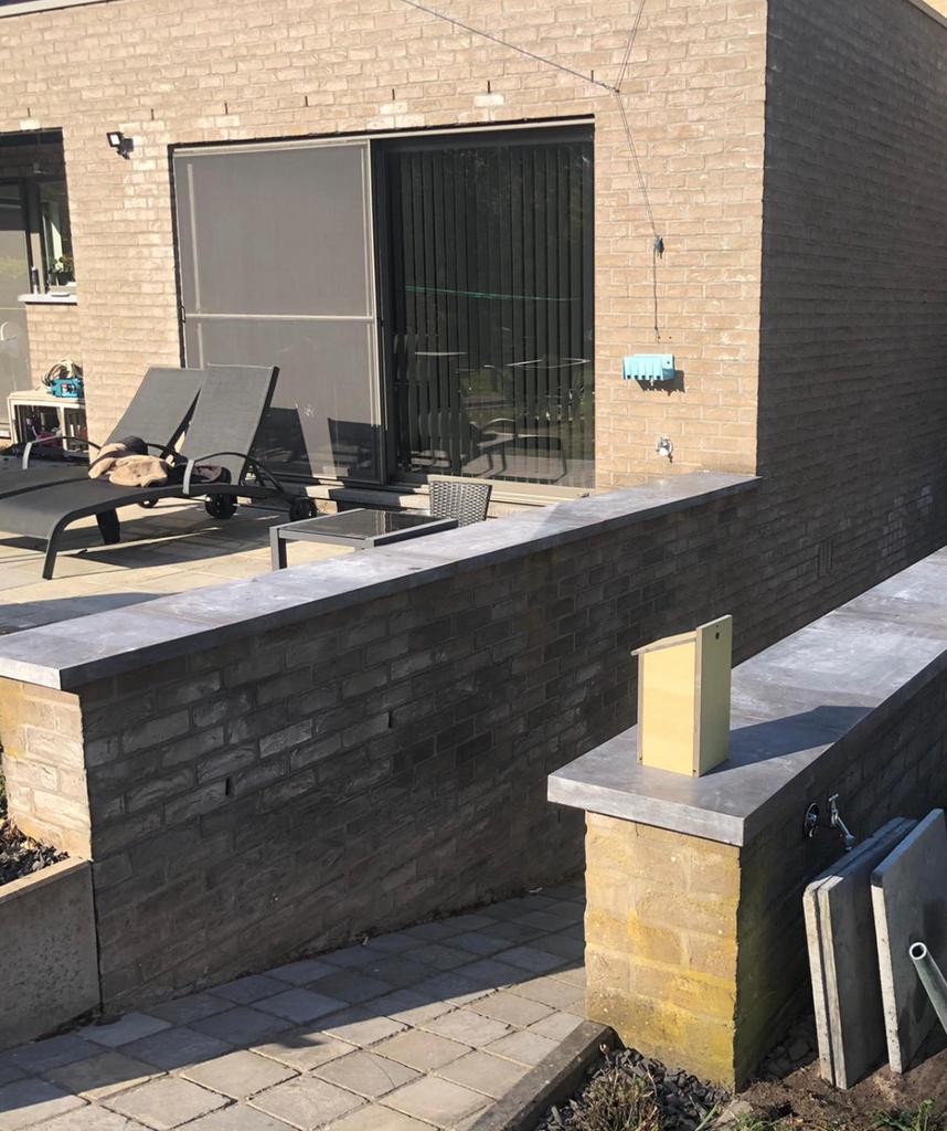 Muurafdekstenen 15 tot 50 cm breed, Doe-het-zelf en Verbouw, Metselstenen, Ophalen, Nieuw, Natuurstenen