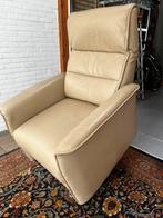 Leren Relaxfauteuil - Crème/Beige, Ophalen of Verzenden, Gebruikt, Leer, 75 tot 100 cm