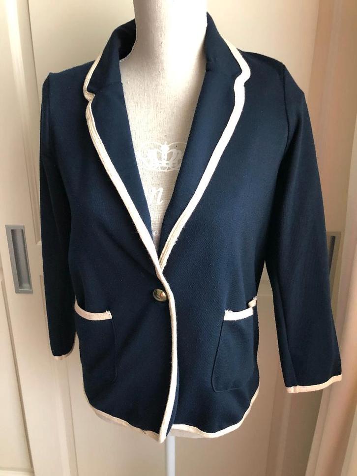 colbert Jasje Blauw maat 38 van LOOK, Kleding | Dames, Jasjes, Kostuums en Pakken, Zo goed als nieuw, Jasje, Maat 38/40 (M), Blauw