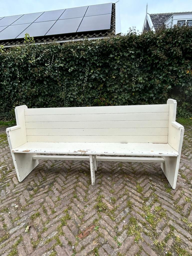 houten tuin kerkbank  - Wit/creme, Ophalen