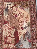 Prachtige schilder wand of Tafelkleed, Isfahan Stijl., Zo goed als nieuw, Kleed, Rechthoekig, Overige kleuren