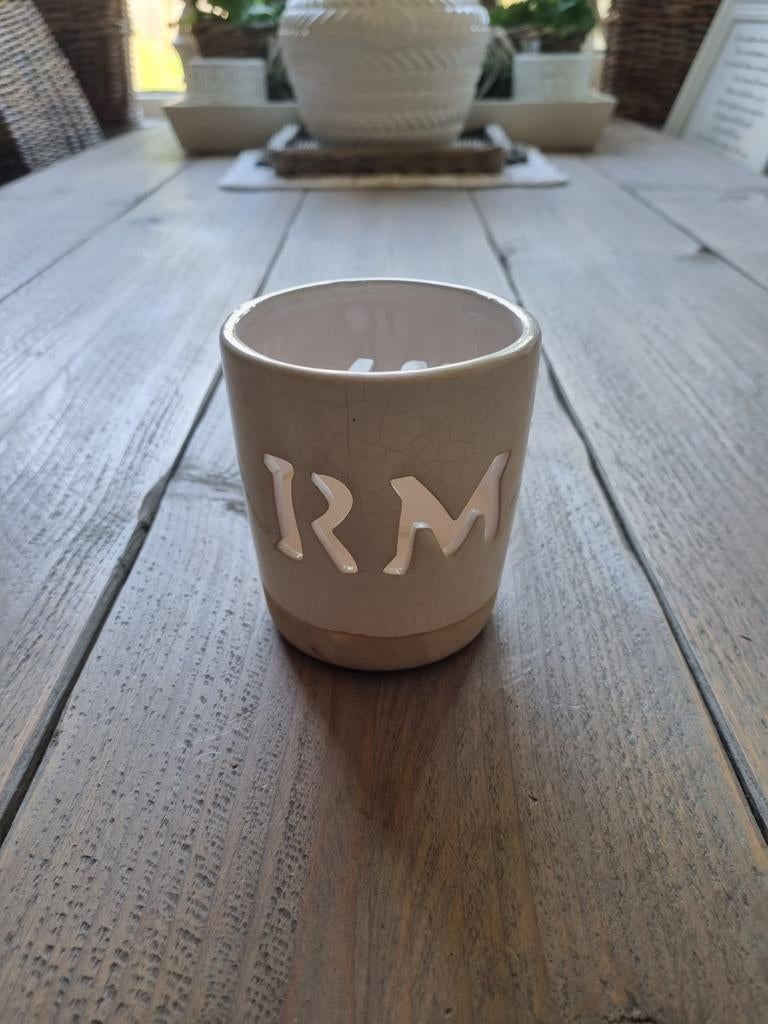 Riviera maison windlicht votive wit maat S, Overige materialen, Wit, Ophalen of Verzenden, Zo goed als nieuw