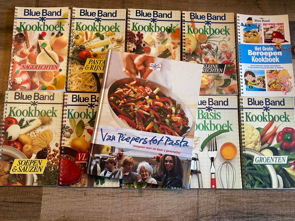 10 blue band kookboekjes en  kookboek, van Pieper tot pasta, Boeken, Ophalen of Verzenden, Zo goed als nieuw, Hoofdgerechten