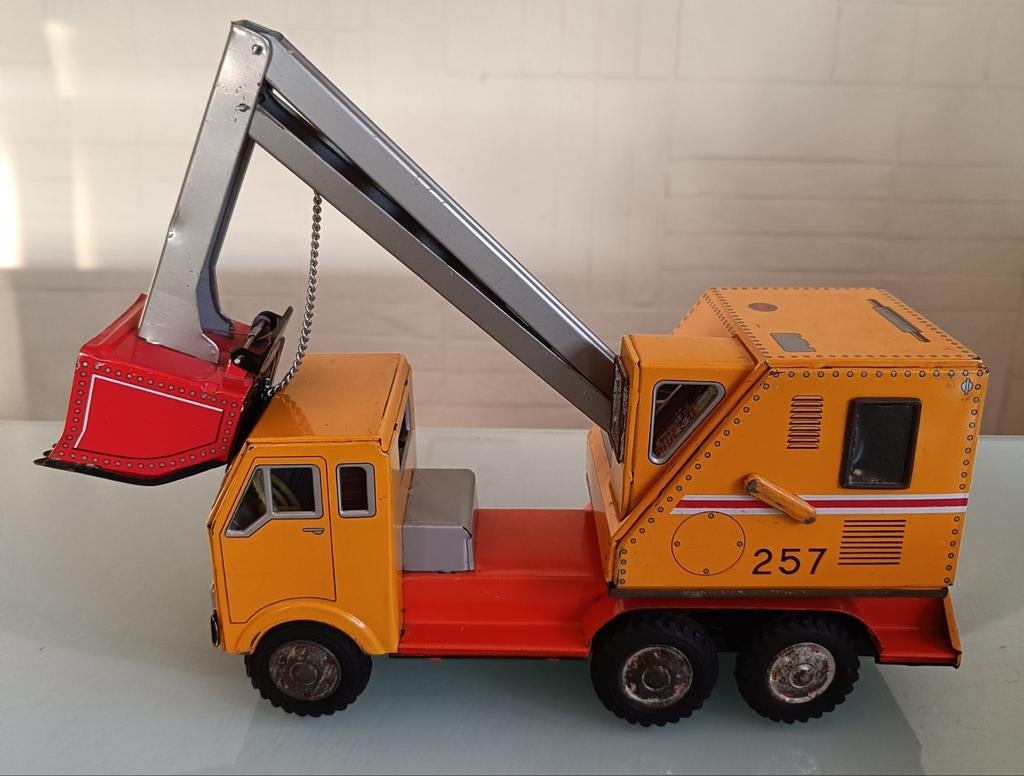 Oude Japanse blikken speelgoed graafmachine Daiya., Antiek en Kunst, Antiek | Speelgoed, Ophalen of Verzenden