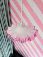 Vintage/Antieke Hanglampenkap - Melkglas met Roze Rand, Ophalen of Verzenden, Gebruikt, Glas, Minder dan 50 cm
