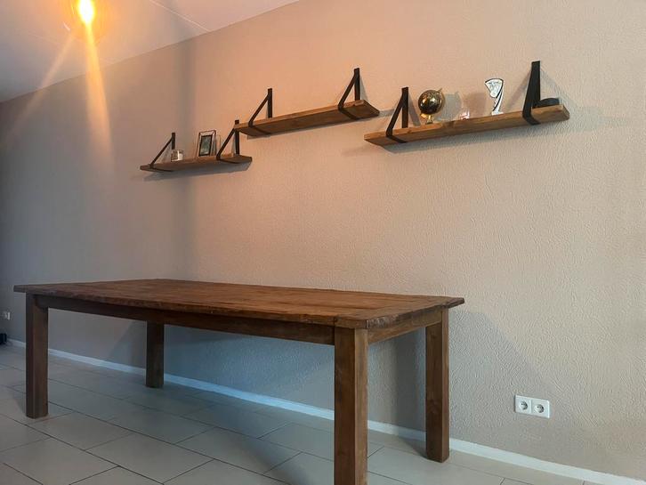 Houten eettafel 240x100, Huis en Inrichting, Tafels | Eettafels, Gebruikt, 100 tot 150 cm, 200 cm of meer, Vijf personen of meer