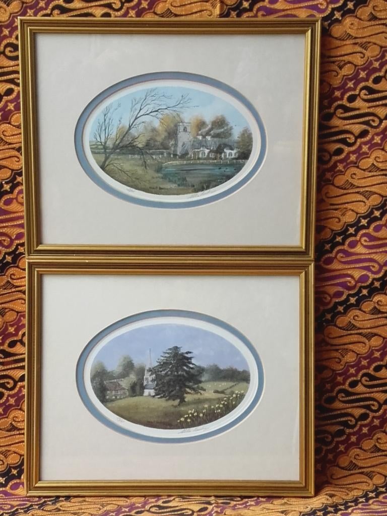 Mooi stel ingelijste prenten van Isabelle Estella 22-27 cm., Antiek en Kunst, Kunst | Litho's en Zeefdrukken, Ophalen of Verzenden