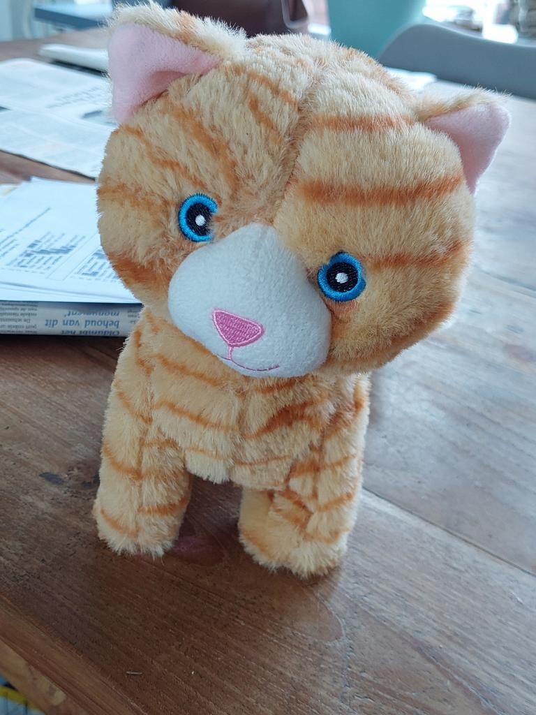 Oranje gestreepte kat knuffel, Ophalen of Verzenden