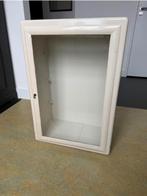 Vintage metalen medicijnkast, ziekenhuiskast, Ophalen, Gebruikt, 50 tot 100 cm, Glas