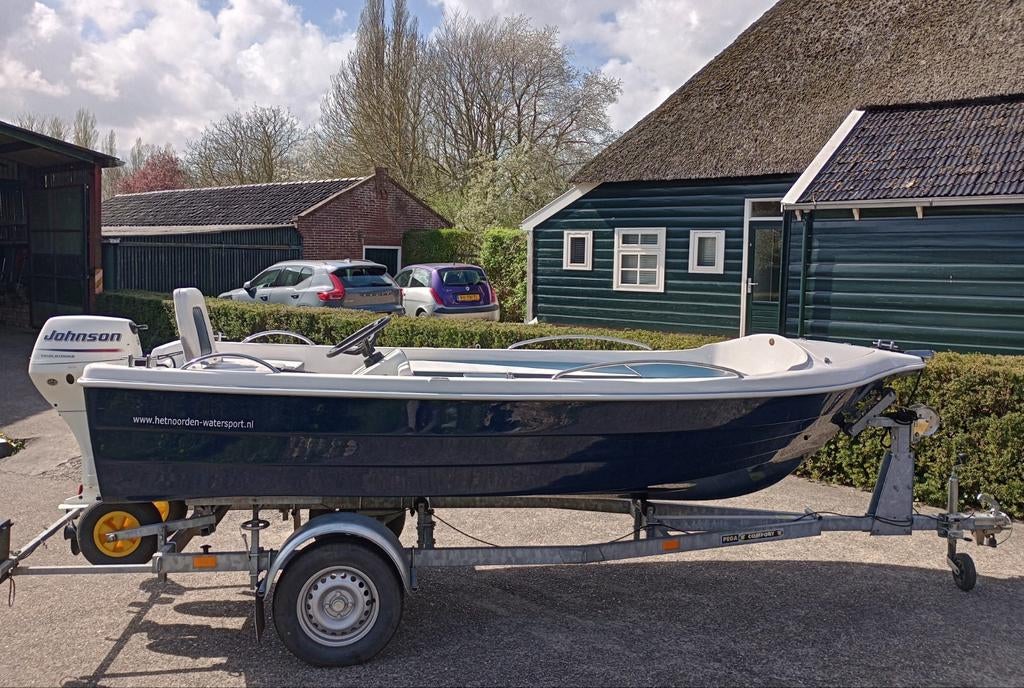 Texas 440 15PK elektrisch gestart & Pega trailer als nieuw., Watersport en Boten, Ophalen, 10 tot 30 pk, Zo goed als nieuw, 3 tot 6 meter