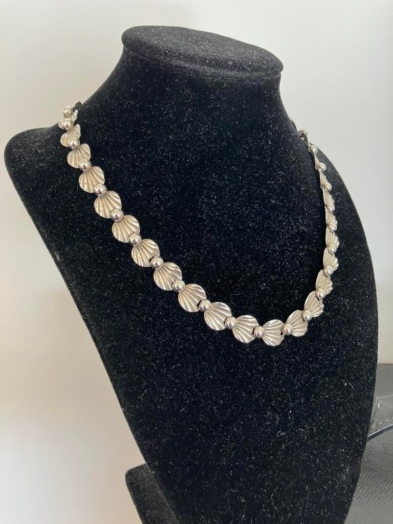 Zilveren Deens design collier, Ophalen of Verzenden, Zo goed als nieuw, Zilver