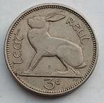 3 Pence 1949 Ierland Prachtige Oude Munt Konijn Haas London, Ophalen of Verzenden, Overige landen