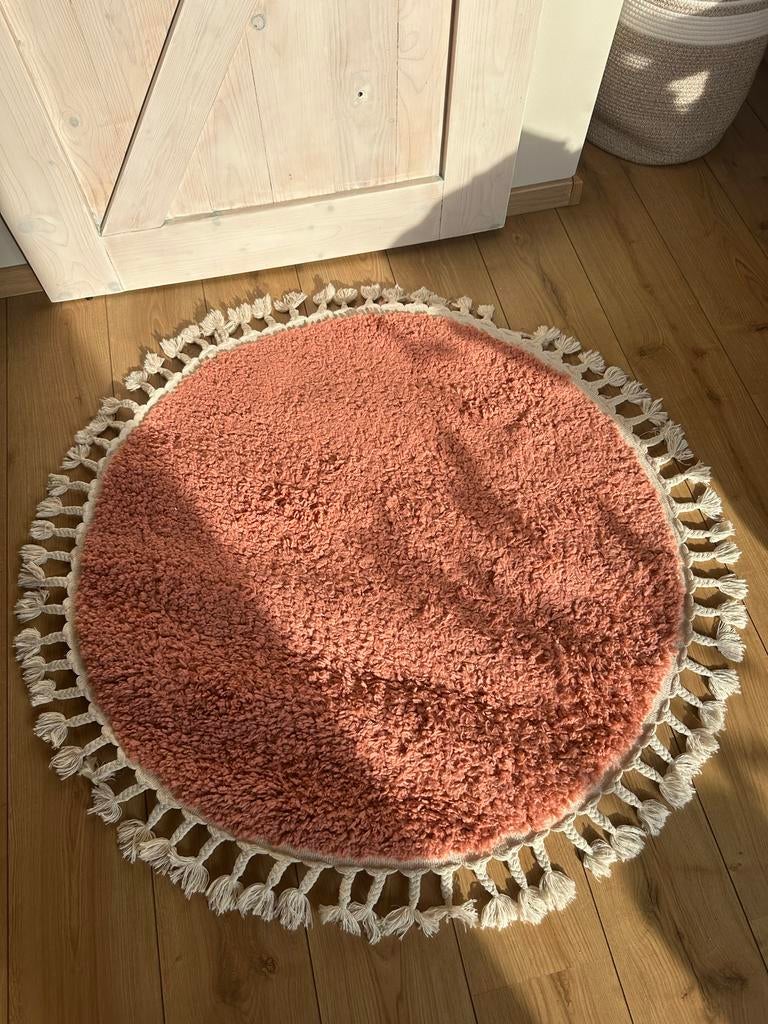 Rond vloerkleed met franjes - Terracotta, Ophalen, Rond, Nieuw, Overige kleuren