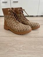 Michael Kors Alistair Logo Jacquard combat boots lage laars, Ophalen, Bruin, Lage of Enkellaarzen, Gedragen