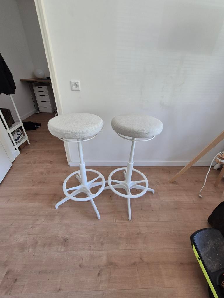 Ikea LIDKULLEN zit sta kruk wit x2, 2 krukken, Ophalen, 60 tot 90 cm