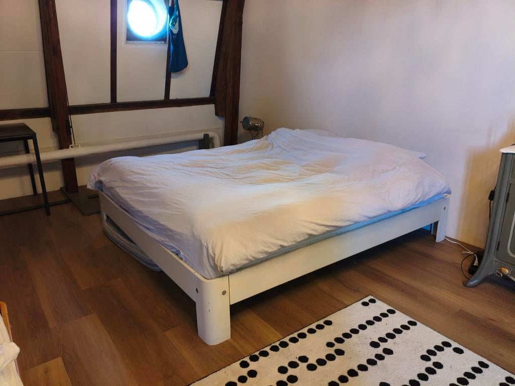Auping Auronde bed 180x200 cm, Huis en Inrichting, Slaapkamer | Bedden, Ophalen, Gebruikt, Wit, Tweepersoons