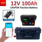 12V 100Ah LiFePO4 Bluetooth accucase, Ophalen of Verzenden, Nieuw