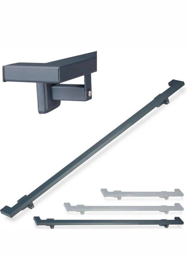 Moderne stalen trapleuning 200 cm - Antraciet, Ophalen, Nieuw, Trap