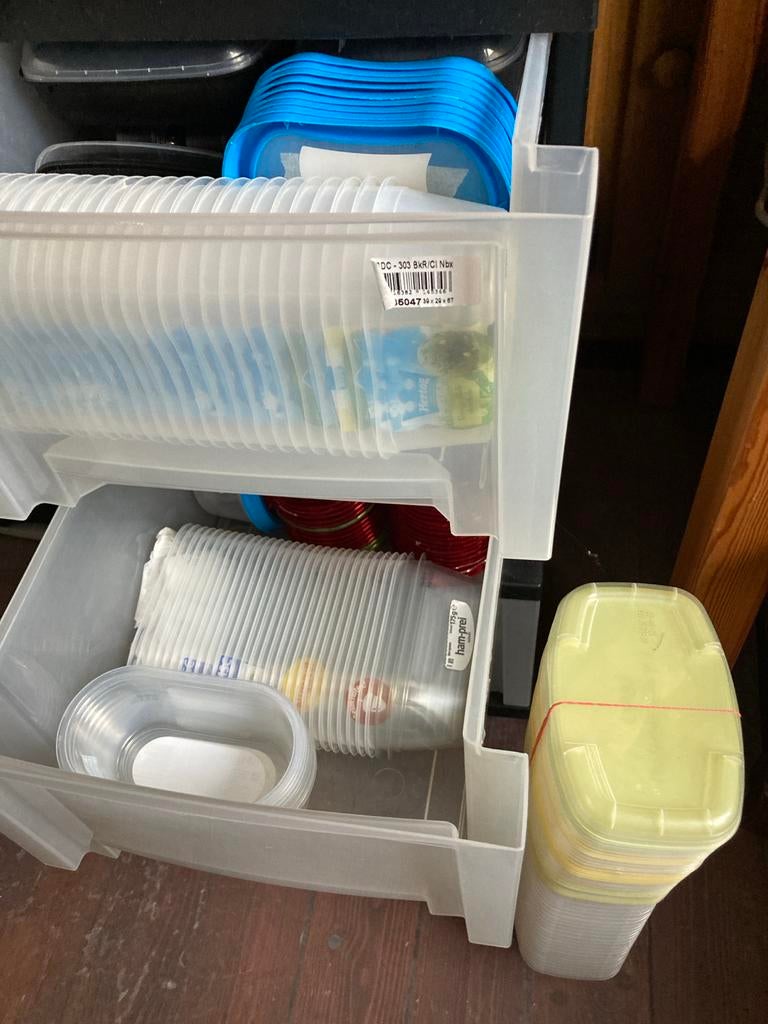 plastic johma salade ah jumbo bewaarbakjes bewaar bakjes, Ophalen of Verzenden, Zo goed als nieuw