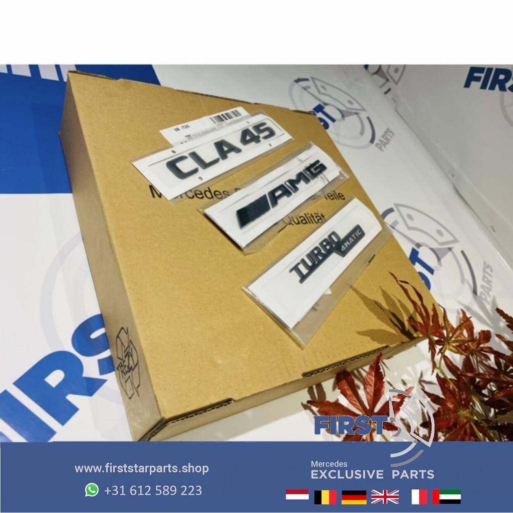 W117 W118 CLA45 AMG LOGO SET ZWART EMBLEMEN SET Mercedes CLA, Auto-onderdelen, Carrosserie en Plaatwerk, Gebruikt, -, Ophalen of Verzenden