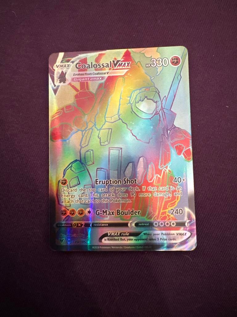Coalossal VMAX Rainbow Rare Pokémon Kaart (Sword & Shield), Hobby en Vrije tijd, Verzamelkaartspellen | Pokémon, Zo goed als nieuw
