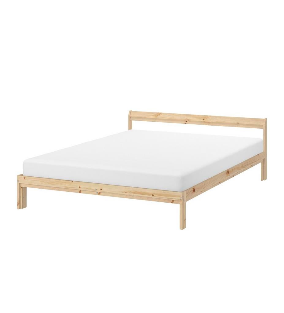 IKEA bedframe NEIDEN, pine, 140x200 cm, Ophalen, Wit, Tweepersoons, 140 cm
