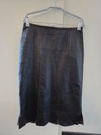 Bruin leren rok, maat M, knielengte, Maat 38/40 (M), Zwart, Ophalen of Verzenden, Zo goed als nieuw