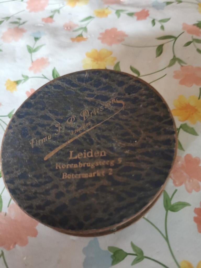 Vintage doosje Firma P. Driessen Leiden, Ophalen of Verzenden