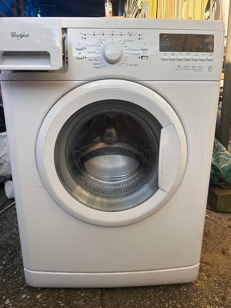 Whirlpool AWO/D 7114 Wasmachine - 7 kg, A++, Witgoed en Apparatuur, Ophalen, Gebruikt, 85 tot 90 cm, 1200 tot 1600 toeren