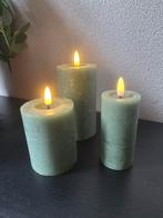 Set van 3 LED kaarsen, groen, Ophalen of Verzenden