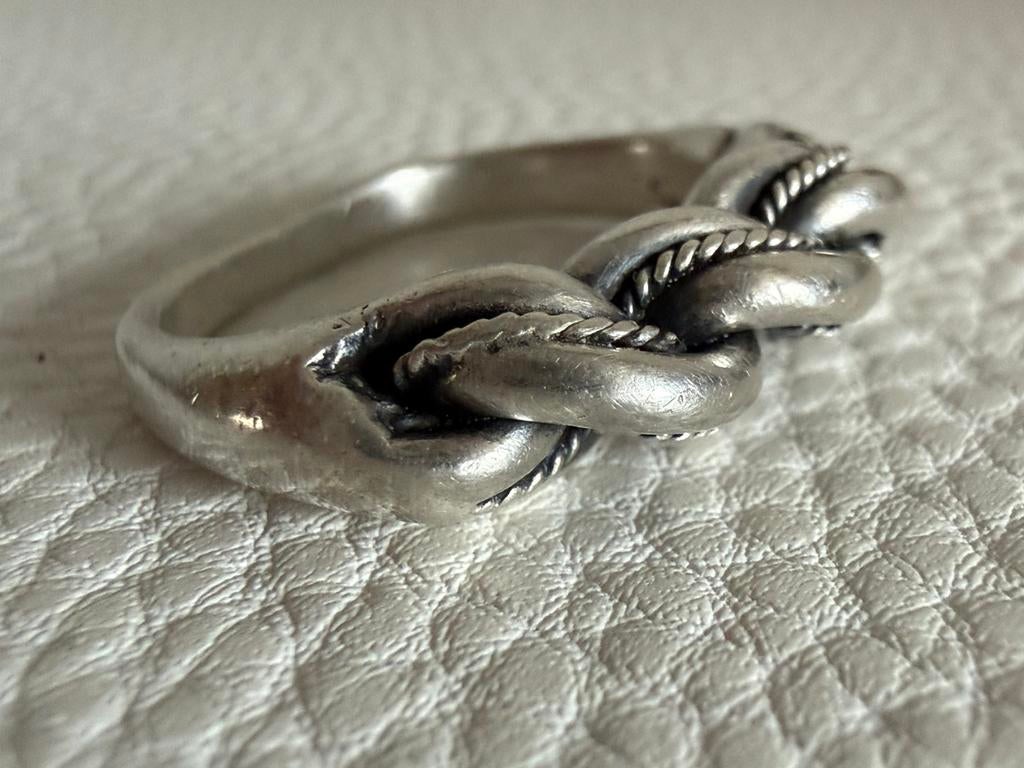 H160/Massief Zilveren Vintage Viking Ring 18 3/4, 18 tot 19, Gebruikt, Verzenden, X