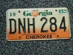 Kentekenplaat licenseplate Georgia Cherokee USA, Verzamelen, Verzenden, Gebruikt, Auto's
