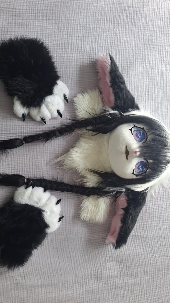 Furry fursuit: Hoofd en klauwen - Zo goed als nieuw, Hobby en Vrije tijd, Kostuums, Theaterbenodigdheden en LARP, Ophalen of Verzenden