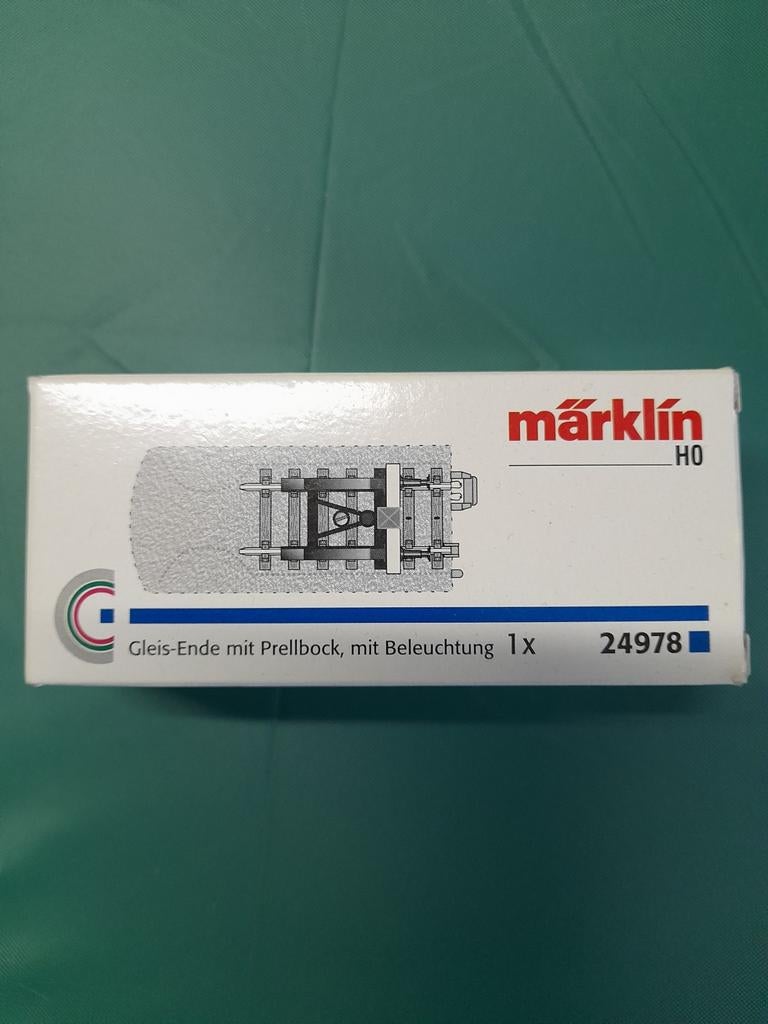 Märklin H0 Stootblok met verlichting - Nieuw in doos, Wisselstroom, Nieuw, Rails, Ophalen of Verzenden