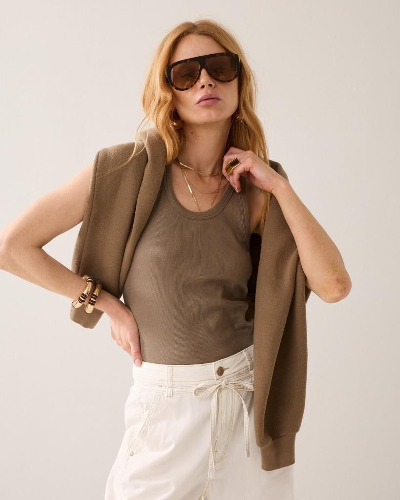 Ribbed tank top summum/blue daze xl, Summum, Bruin, Maat 46/48 (XL) of groter, Ophalen of Verzenden