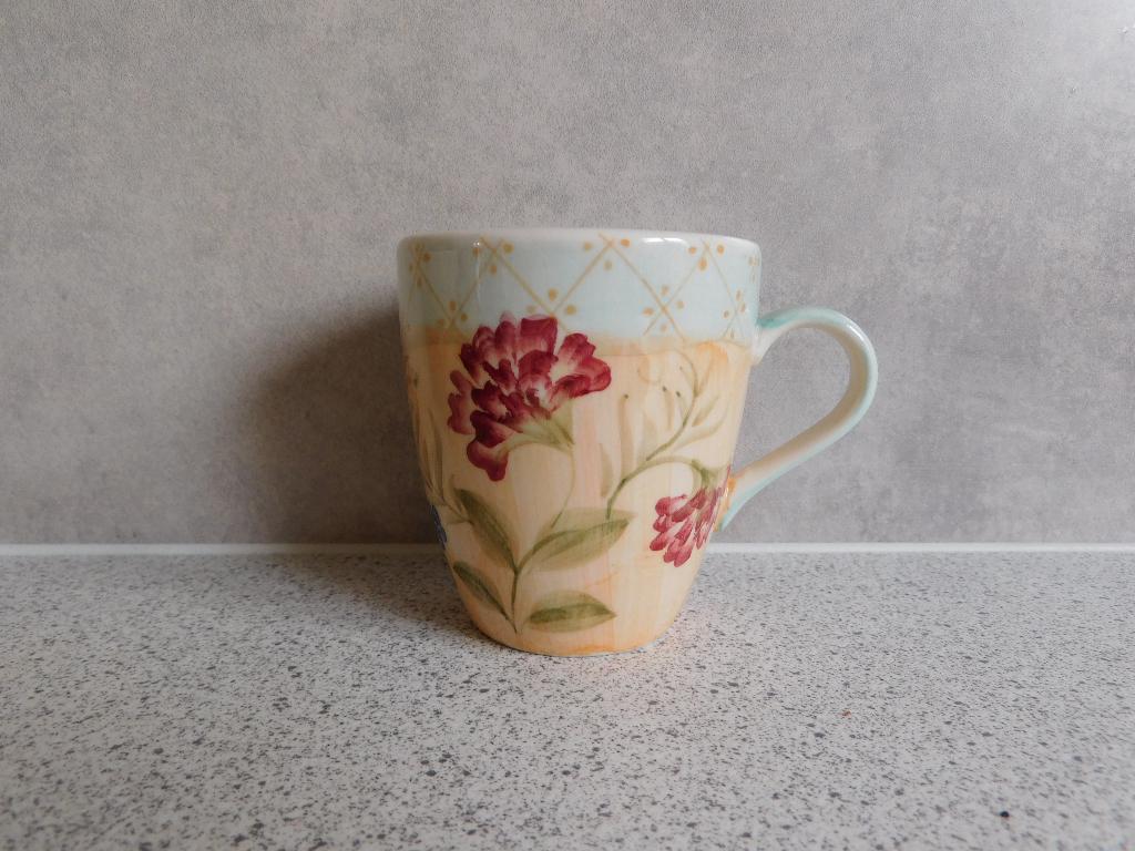 Senseo mok Duizendblad Vic's Handpainted, Huis en Inrichting, Keuken | Servies, Ophalen of Verzenden, Zo goed als nieuw, Overige stijlen