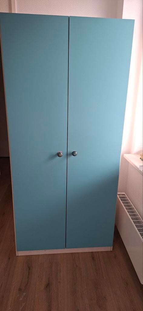 Kledingkast 193x90x57 cm - Blauw/Hout, Huis en Inrichting, Ophalen, 50 tot 100 cm, 150 tot 200 cm, Overige houtsoorten