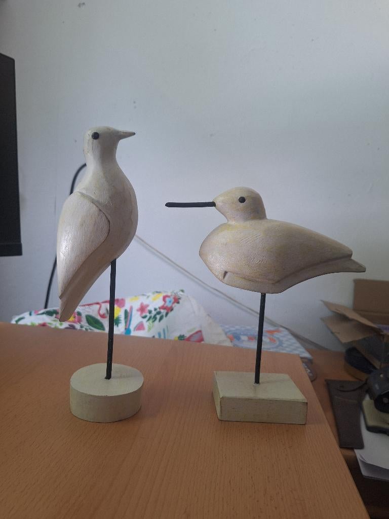Massieve kwaliteit houten vogels, Ophalen, Gebruikt, Wit, Hout