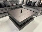 Luxe Black Oak Hamburger 100x100cm Salontafel Visgraat NIEUW, Info@oosterbaanwonen.nl, Nieuw, Venus 31 8448 CE Heerenveen, Minder dan 50 cm