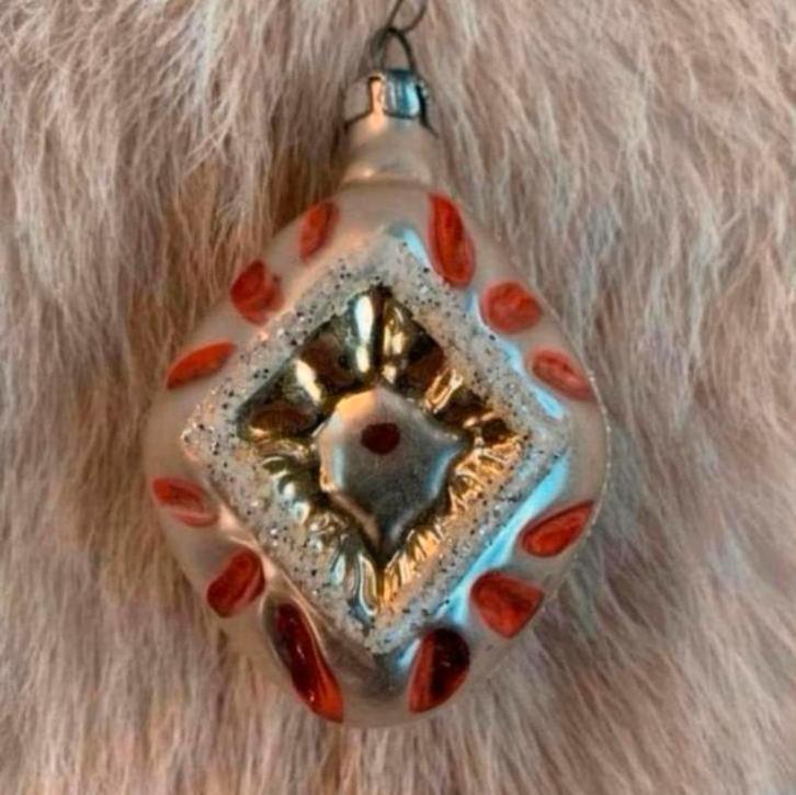 Kerstbal echte antieke glazen gekleurde kerstbal, Diversen, Kerst, Ophalen of Verzenden