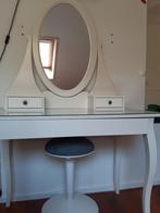 Romantische Make-up tafel Ikea Hemnes mét spiegel, Ophalen, Gebruikt, Romantisch, 50 tot 100 cm