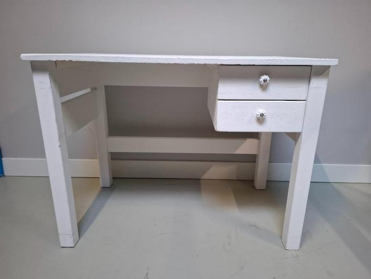 Bureau (kinderen) wit hout, Huis en Inrichting, Bureaus, Gebruikt, Bureau, Ophalen