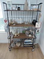 Bakkerskast metaal met houten planken 159 cm hoog, Ophalen, Zo goed als nieuw