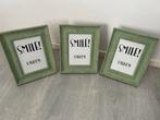 3 Houten Fotolijstjes Groen 13x18cm - Nieuwstaat!, Ophalen of Verzenden, Nieuw