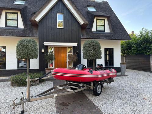 Zodiac rubberboot met Mercury 25 PK motor trailer vaarklaar, Watersport en Boten, Vis- en Consoleboten, Zo goed als nieuw, 30 tot 50 pk
