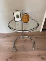 Bijzettafel, Huis en Inrichting, Tafels | Bijzettafels, Minder dan 55 cm, Gebruikt, Metaal of Aluminium, Rond
