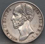 Mooie 1 gulden 1848 Willem 2, 1 gulden, Verzenden, Zilver, Losse munt
