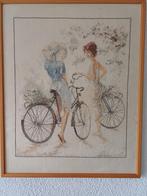 Borduurwerk Lanarte ,,meisjes met fiets,,ingel.zonder glas, Minder dan 50 cm, Gebruikt, 50 tot 75 cm, Overige typen