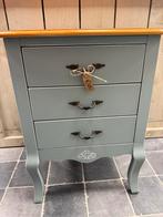 Brocante ladekastje Duck Egg Blue, Ophalen, 50 tot 100 cm, Zo goed als nieuw, Minder dan 100 cm