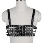 Zwarte riemen bh sexy punk gothic dames vrouwen, Verzenden, Zwart, BH
